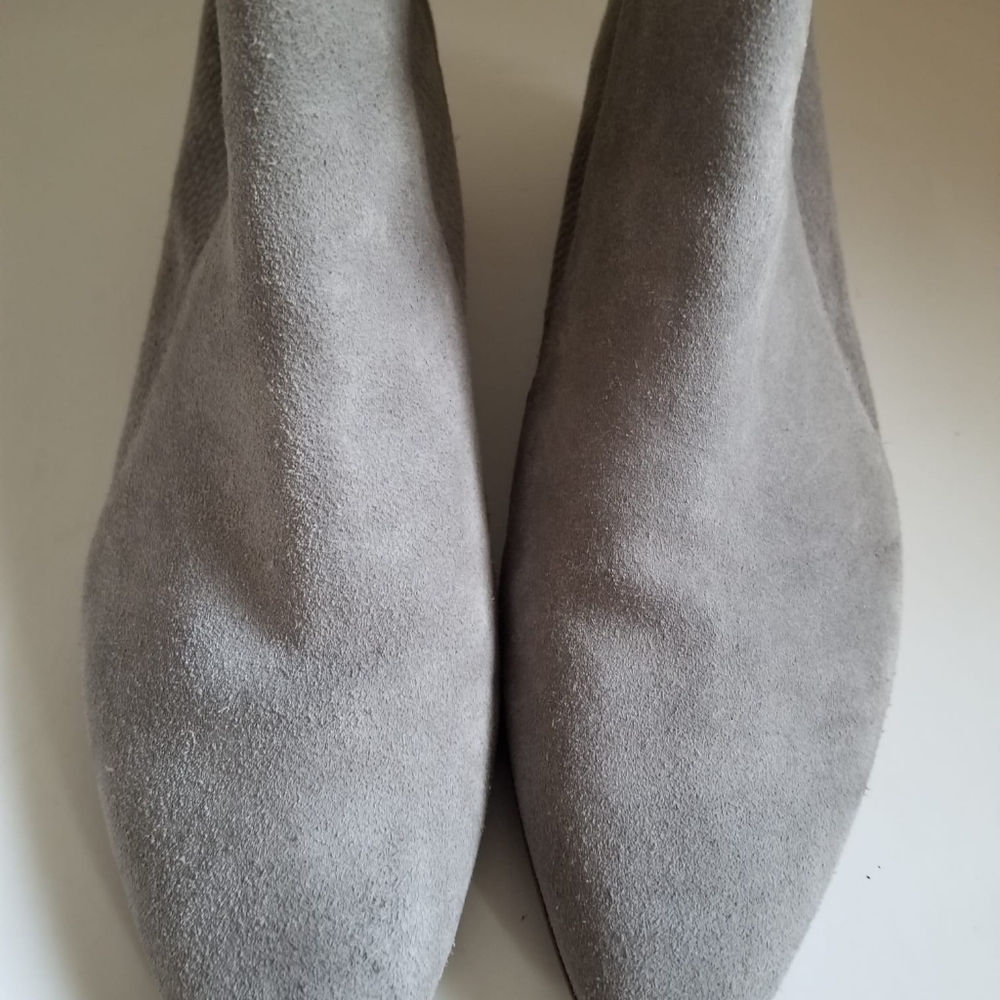 Aquatalia Fianna Grey Ash Perforated Suede WomenGray Suede Ankle Boots